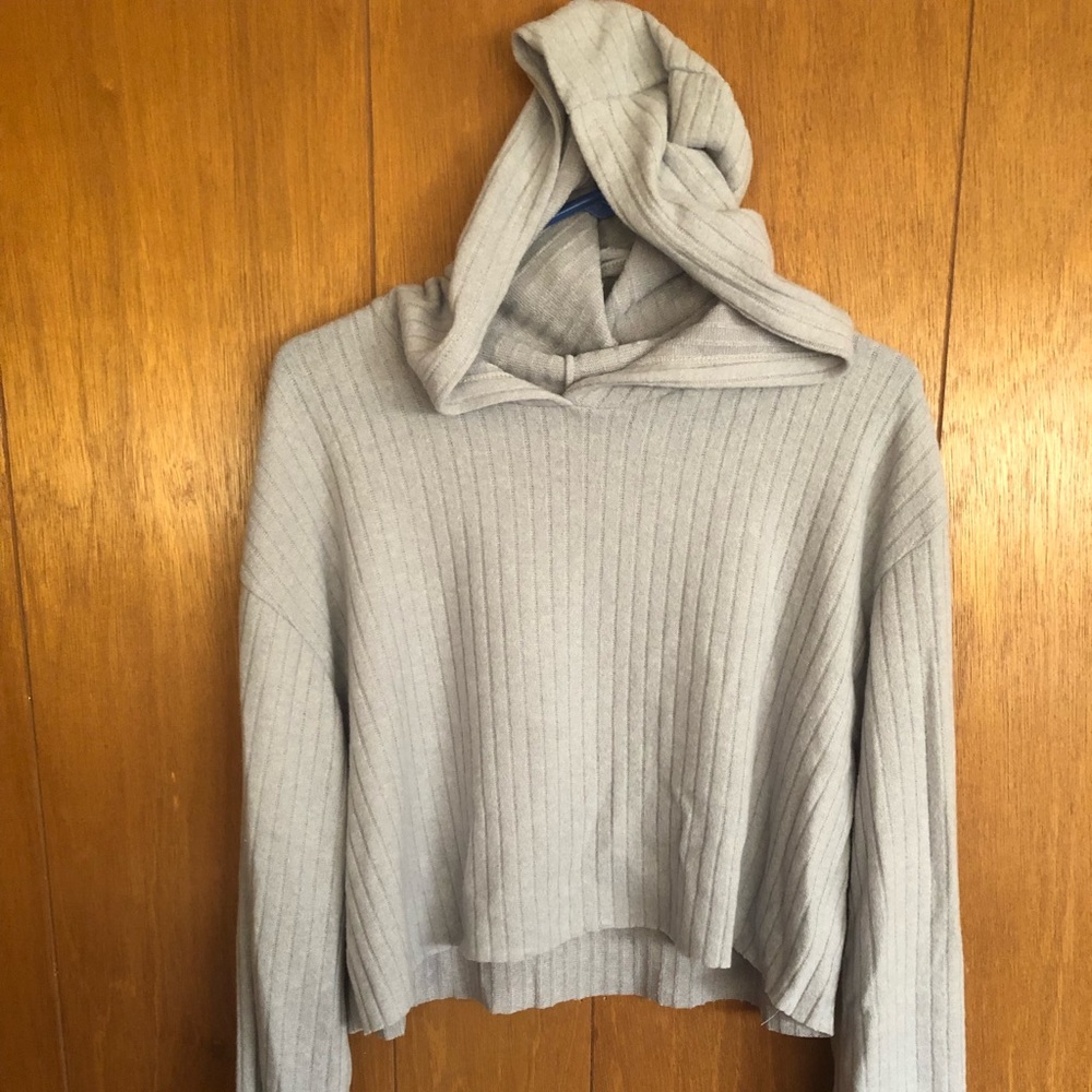 Grey crop hoodie
